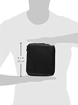 Speedball Art Products Genuine Leather Storage Case for Pencils, Markers, Pens and Art Supplies, Holds Up to 96 Standard Pencils, Black