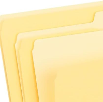 Staples Colored File Folders, Legal Size, 3‑Tab Top‑Tab Design, Yellow, Durable Paper Stock, 100/Pack