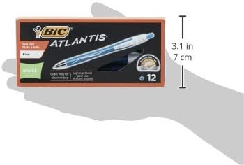 BIC Glide Exact Blue Retractable Ballpoint Pens, Fine Point (0.7mm), 12-Count Pack, Ultra Smooth Writing Blue Pens