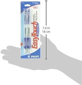 PILOT EasyTouch Retractable Ball Point Pens, Medium Point, Blue Ink, 2-Pack (32261)