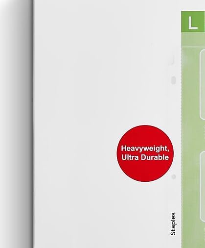 Staples Heavyweight Sheet Protectors, Clear, Letter Size, Top-Loading Durable Document Protectors for 3-Ring Binders, 300 Pack