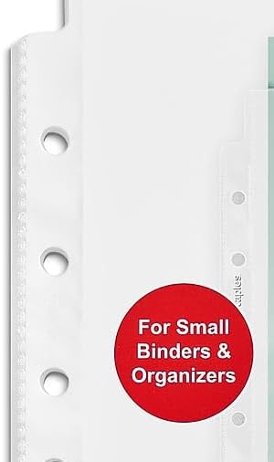 Staples 5-1/2" x 8-1/2" Sheet Protectors – Clear Page Protectors for Binders, 25-Pack