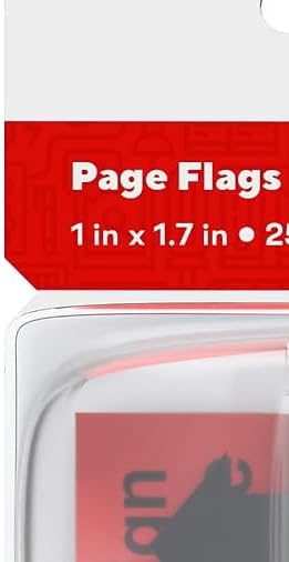 Staples Sign Here Page Flags, 1", Red, 100 Flags – Sticky Tabs for Signatures, Approvals & Document Review
