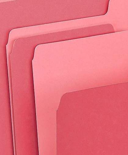 Staples File Folders, Letter Size, 1/3‑Cut Tabs, Red, Durable 10.5‑Point Paper Stock, 100/Pack