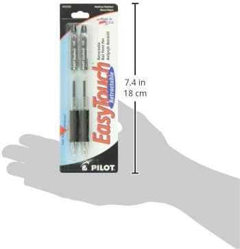 PILOT EasyTouch Refillable & Retractable Ballpoint Pens, Medium Point, Black Ink, 2-Pack (32260)