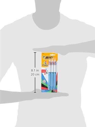 BIC 4-Color Original Retractable Ball Pens, Versatile 1.0mm Medium Point, Long-Lasting Ink, Great Gift Idea, 3-Count in Assorted Colors, (Pack of 2)