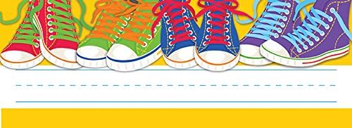 Eureka Step in The Right Direction Name Plates, Includes 36 self-Adhesive Name Plates, Measuring 9.5" x 3.25"
