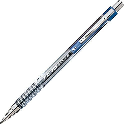 PILOT The Better Ball Point Pen Refillable & Retractable Ballpoint Pens, Fine Point, Blue Ink, 12-Pack (30001)