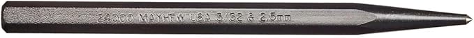 Mayhew Tools 24000 Center Punch, 3/32" - 2.5 mm x 4", Black Oxide Finish