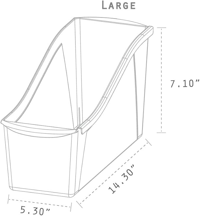 Storex Large Book Bin - Interlocking Plastic Organizer for Home, Office, and Work Space - Black, 6-Pack (70109E06C)