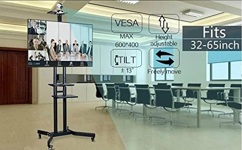 Yaheetech Mobile TV Stand, Adjustable Rolling Television Cart w/Locking Wheels for30-60 LCD LED Plasma Flat Panel Screen up to 110LB, Portable Cart Stand w/Flexible Laptop Shelf, Max. VESA 600x400
