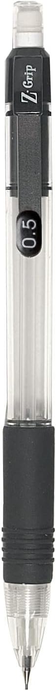 Zebra Pen, Z-Grip Mechanical Pencil, Smooth Writing, Latex-Free Grip, 0.5mm Lead, #2 HB, Pre-Loaded with Lead and Eraser, for School, Office, Everyday Use, Refillable, Clear Barrel, 24-Pack, (15301)