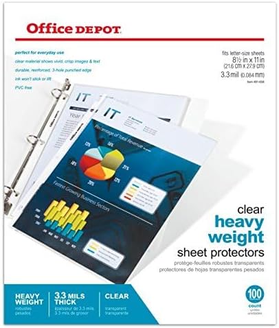 Office Depot Heavyweight Sheet Protectors, 8 1/2in. x 11in., Clear, Pack of 100, OD491658