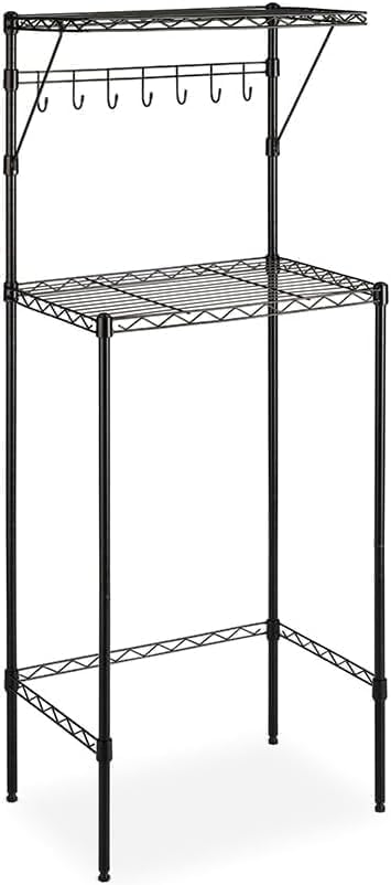Whitmor Supreme Over The Fridge Shelf 2-Tier Metal Mini Fridge Stand with Storage,Metal Shelving Rack Mini Fridge and Microwave Stand for College Rooms Kitchen, Office
