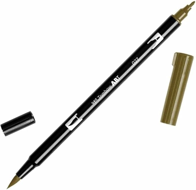 Tombow Dual Brush Pen Art Marker, 027 - Dark Ochre, 1-Pack