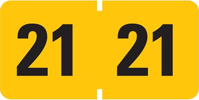 Smead ETYJ Color-Coded Year Labels, 2021, Yellow, 500 Labels per Roll (68321)