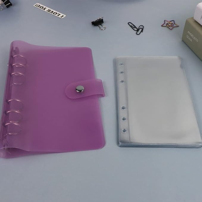 12 Pack A6 Size Clear Sheet Protectors 3.4 x 6.3 Inch Plastic Sleeves Page Protectors Top Loading Paper Protector for 6 Ring Binders, Acid-Free, Archival Safe for Documents and Photos
