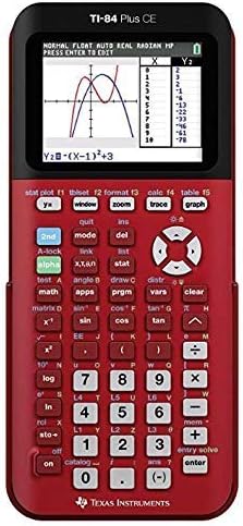 TI-84 Plus CE Color Graphing Calculator, Red (Renewed)