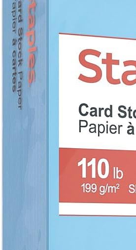 Staples Cardstock Paper 110 lbs 8.5-Inch x 11-Inch Blue 250/Pack, For Office, School & Home