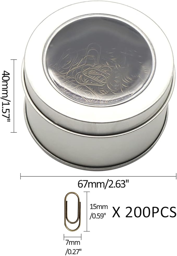 200pcs Bronze Mini Paper Clips Cute Paperclips Smooth Stainless Steel Wire Bookmarks in Tinplate Paper Clips Dispenser Holders for Desk Accessories Organizers (Simple Mini Fat Style, Bronze)