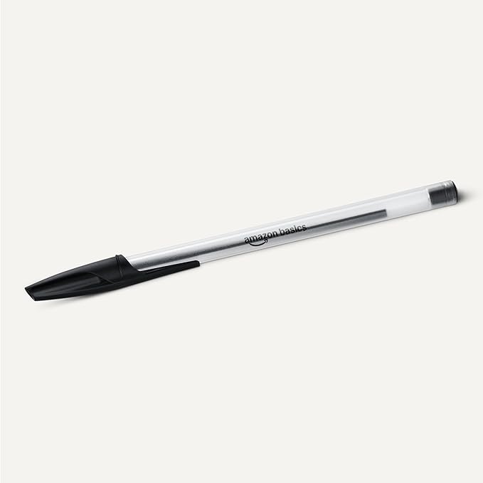 Amazon Basics Ballpoint Pens, Medium Point 1.0mm, Black Ink, 36-Pack