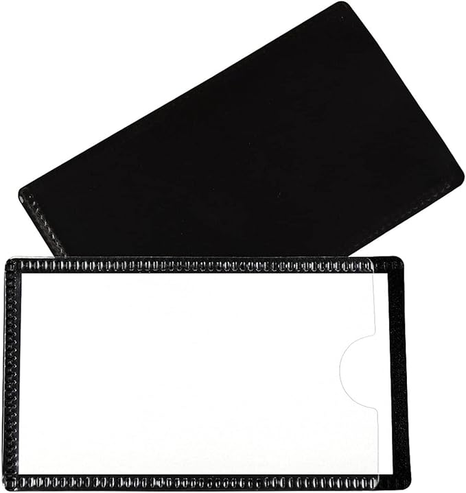 C-Line Slap-Stick Magnetic Label Holders, Side Load, 4.25 X 2.5, Black, 10/Pack