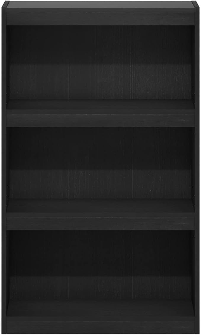 Furinno Jaya Enhanced Home Bookcase 3-Tier Adjustable Bookshelf, Blackwood