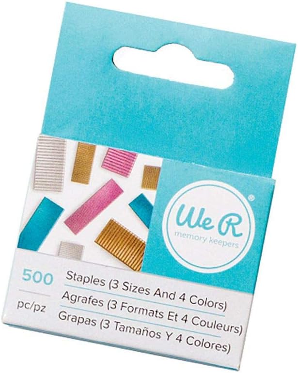 We R Memory Keepers 0633356628989 Stapler Basic Tool-Multi Color Staple Pack (500 Pieces), Multicolour