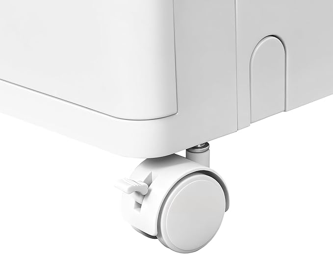 VECELO Storage Cabinet with Drawer, Pull-Out Stackable Bins with Wheels, Waterproof Modular Organizer, Multi-Tier Closet Storage for Bedroom, Living Room & Bathroom, Large 2-Tier