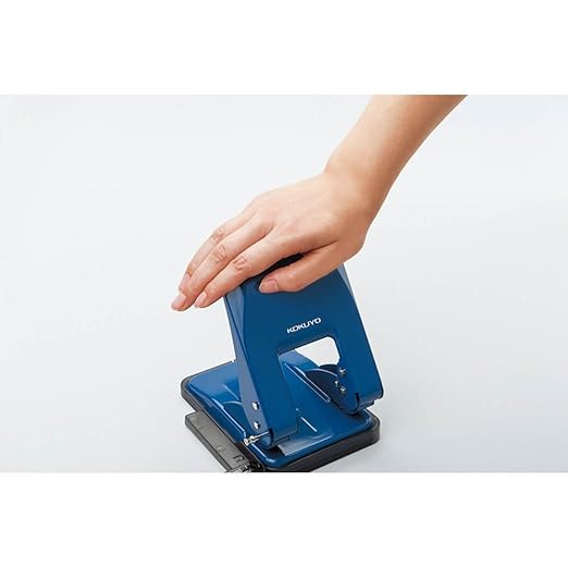 Kokuyo 2-Hole Punch, Heavy-Duty 37 Sheet Capacity, Perfect Size for A4/B5/A5 Papers with Adjustable Paper Guide & Position Markers, Blue (PN-G37B)