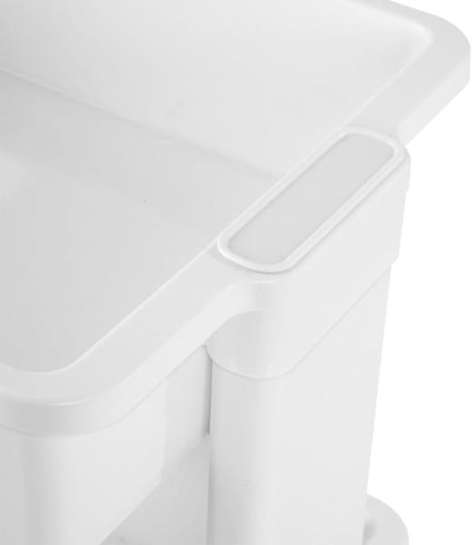 Sterilite 3 Tier Utility Cart Portable Storage Open Bin Organizer with 360 Degree Smooth Rolling Caster Wheels, Supports 10 lb Per Tier, White, 6-Pack