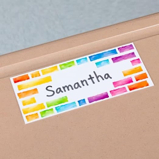 Really Good Stuff EZ Stick Nameplates Rainbow Building Blocks - 24 nameplates