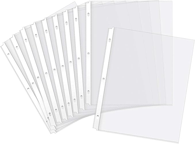 Sheet Protectors, 50 Count Clear Page Protectors for 3 Ring Binder, Top Loading Plastic Sleeves 8.5 x 11 inch