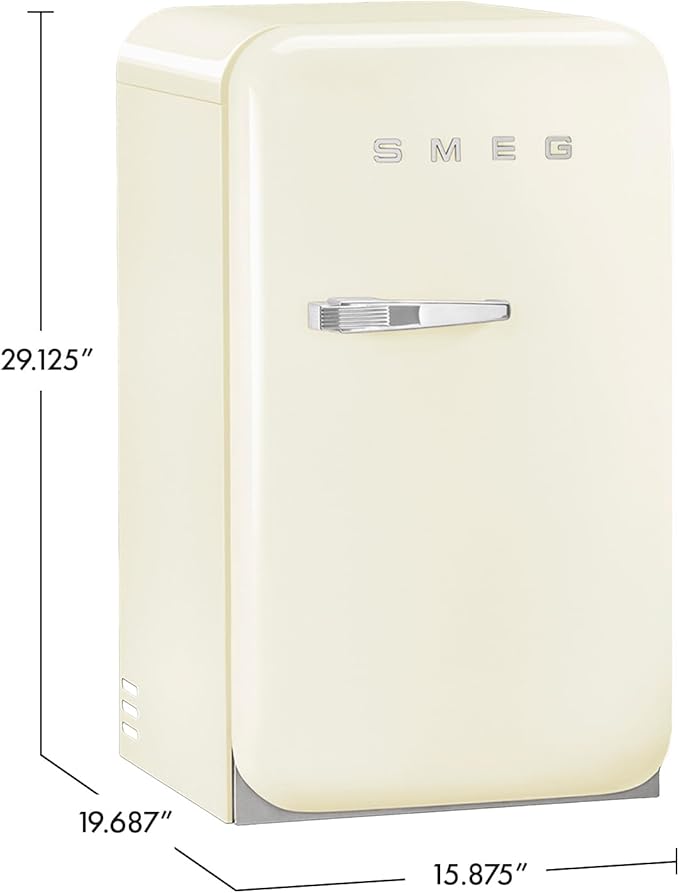 Smeg FAB5 Retro Mini Fridge – 50s Style Compact Small Refrigerator, 1.2 cu ft, Automatic Defrost, LED Lighting, Adjustable Shelves– Made in Italy – Perfect for Home, Dorm, Office, Hotel -Red