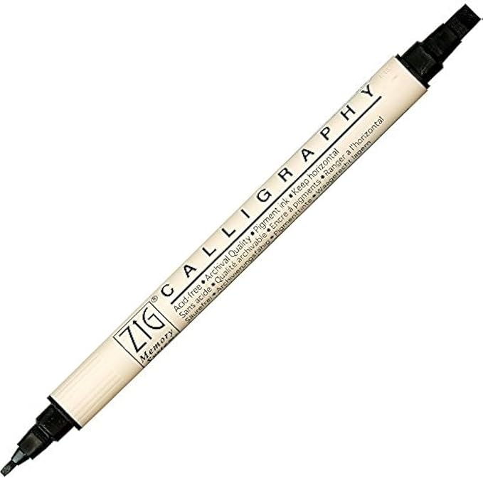 Zig Memory System Calligraphy Marker Pure Black 2 Set