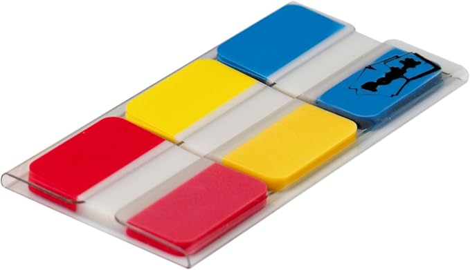 Post-it Tabs, 1 inch Solid, Red, Yellow, Blue, 12 Tabs/Color, 36 Tabs/On-The-Go Dispenser (686-RYBT)