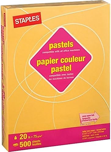 Staples Pastel Colored Copy Paper 8 1/2-Inch x 11-Inch Goldenrod Ream, For Office, School & Home