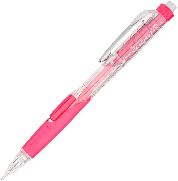 Pentel Mechanical Pencil, Refillable Lead/Eraser, 0.7mm, Pink (PENPD277TP)