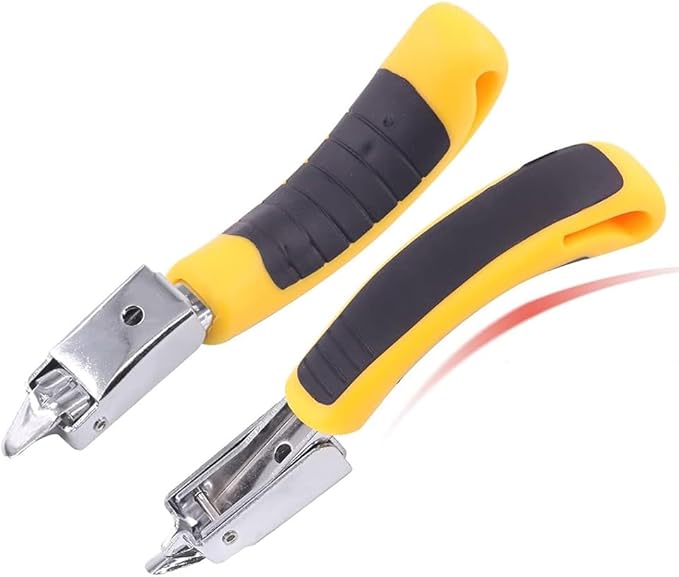 2Pcs Staple Remover Heavy Duty Upholstery Staple Puller Tool with Ergonomic Handle for Furniture Floor Wooden Case Carton Photo Frame(Yellow)