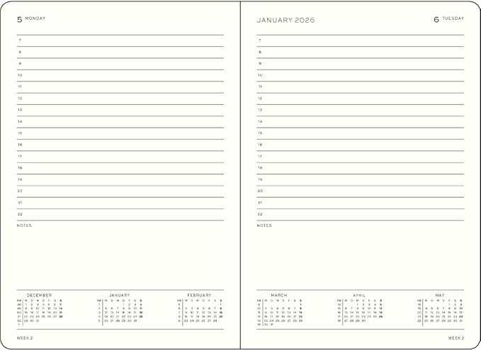 LEUCHTTURM1917 - Daily Planner 2026, Hardcover, Medium (A5), Ruled, Black (Jan 1 - Dec 31, 2026)
