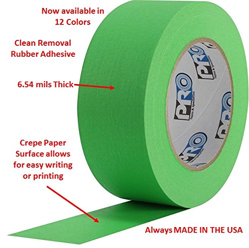 ProTapes Colored Crepe Paper Masking Tape, 60 yds Length x 1" Width, Pink (Pack of 1)
