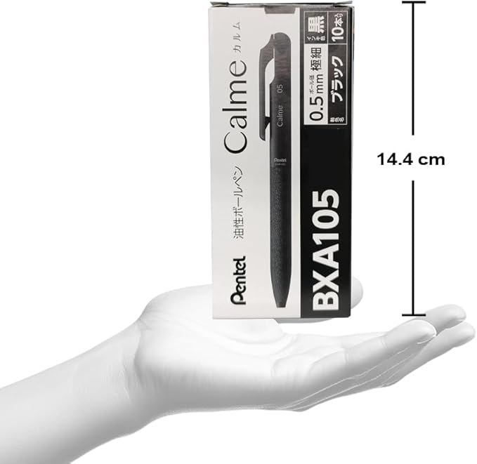 Pentel Oil Based Ballpoint Pen, Calme 0.5mm, Grayish, White, Black Ink, 10 Count BXA105W-A