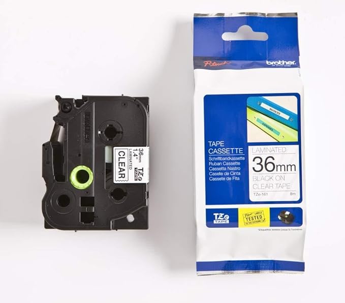 Brother Laminated Black on Clear 1.5 Inch Tape - Retail Packaging (TZe161) - Retail Packaging