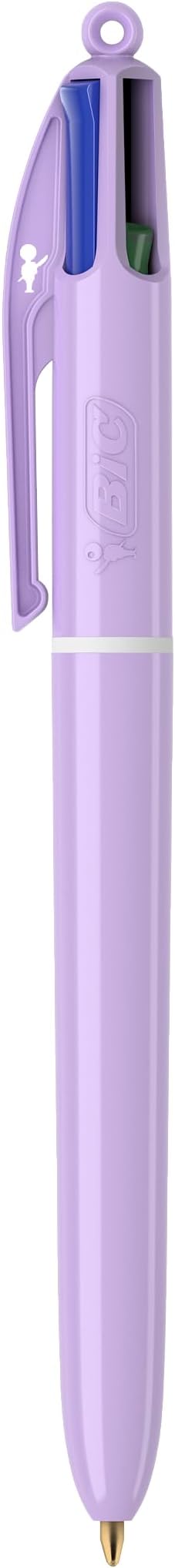 BIC 4 Color Pastel Ballpoint Pen with 1.0 mm Medium Point, Retractable, 12-Count Pack in Assorted Ink