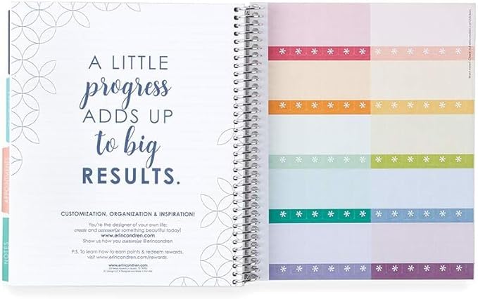 Erin Condren 7" x 9" Spiral Coiled Notebook - I Am Strong Medical Treatment Planner - Prompted Notebook - Features Tabbed Sections, Surgery Prep, Questions for Doctors, 160 Pages, 80 Sheets