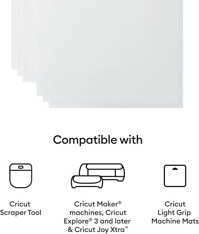 Cricut Printable Waterproof Sticker Set, 20 Transparent Sheets (8.5" x 11") - Compatible with Inkjet Printers - For Joy Xtra, Explore, & Maker Machines
