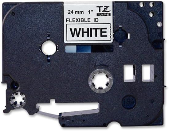 Brother Genuine P-touch TZE-FX251 Tape, 1" (0.94") Wide Flexible-ID Laminated Tape, Black on White, Best Suited for Wire Wrapping and Flagging, Water-Resistant, 0.94" x 26.2' (24mm x 8M), TZEFX251