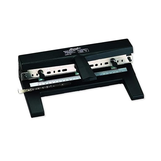 Swingline 3 Hole Punch Heavy Duty, 40 Sheet Capacity Three Hole Puncher 3 Ring, Adjustable 2-7 Hole Paper Punch, Black (74440)