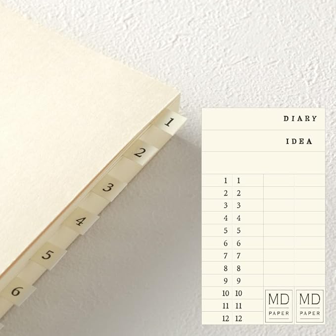 DESIGNPHIL Midori 15313006 Notebook, MD Notebook, Journal, A5, 1 Page Per Day, Dot Square A