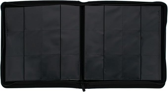 BCW 12-Pocket Zipper-Folio LX Trading Card Binder (Black) | Card Collection Binder with 480 Card Capacity | Archival Safe Pages | Secure Wrap-Around Zipper | Pocket Trading Card Holder Album